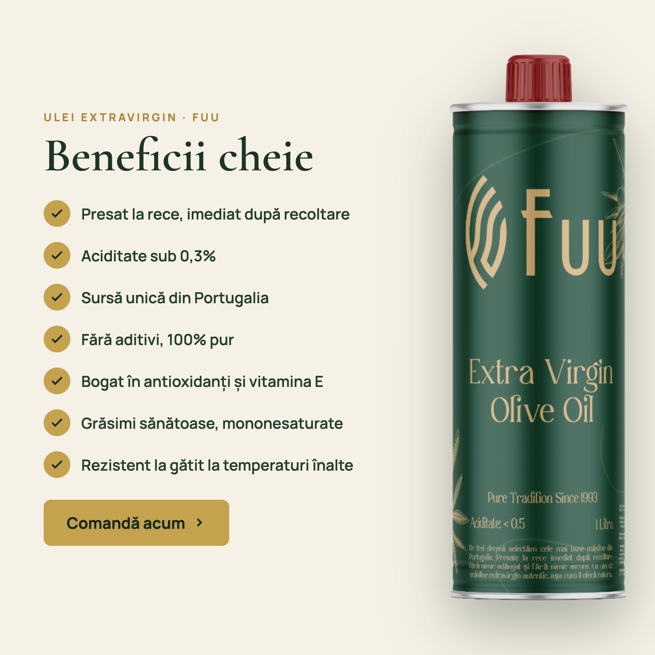 Beneficiile uleiului de măsline extravirgin Fuu